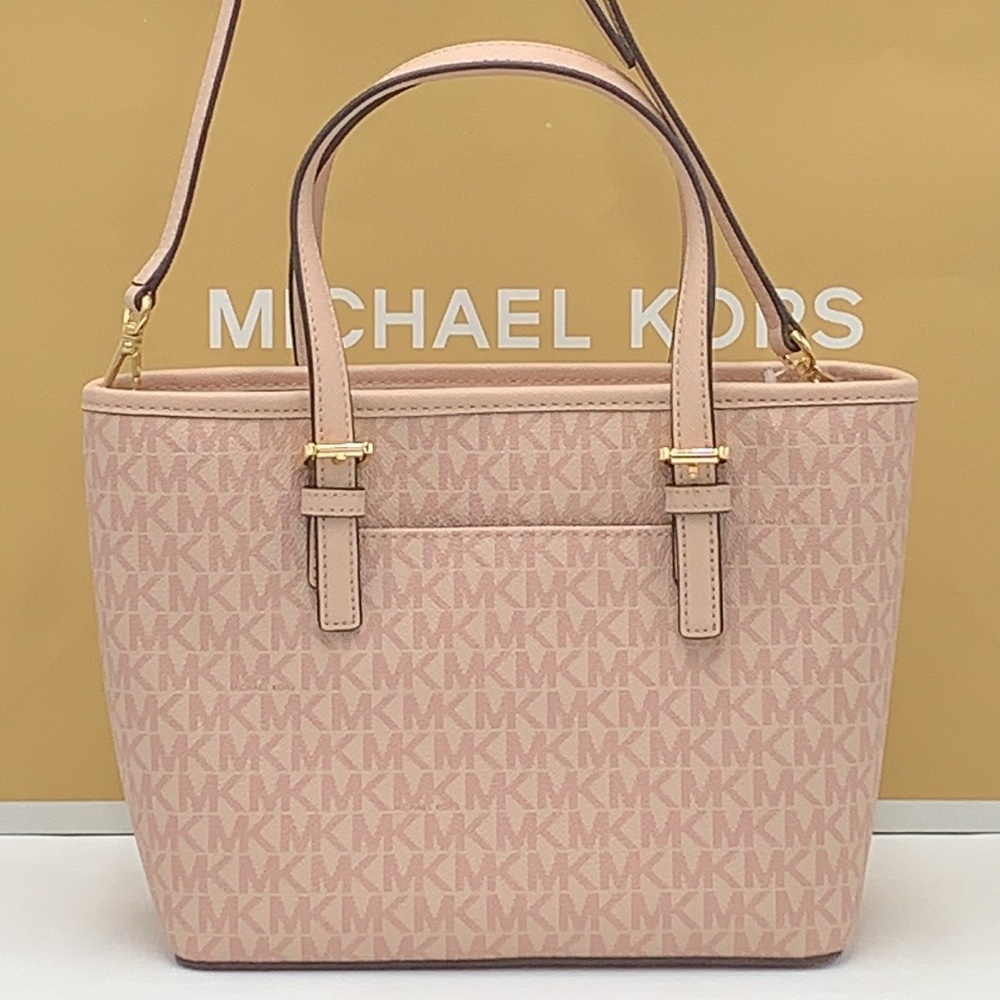MICHAEL KORS Jet Set Travel Extra-Small Saffiano Leather Top-Zip Tote Bag BALLET - Picture 5 of 16